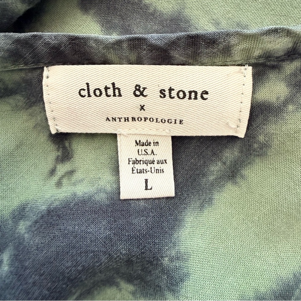 cloth & stone Green Tie-Dye V‑Neck Wide‑Leg Jumpsuit - Picture 6 of 13
